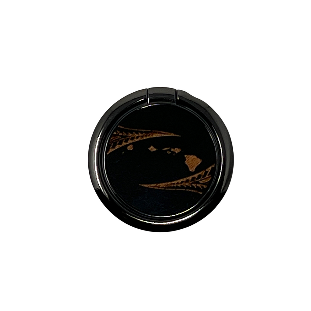 Hawaiian Islands Wood Ring Phone Grip