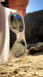 unisex white sunglasses wood