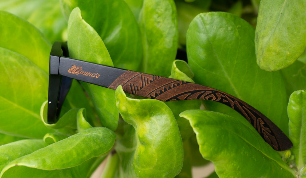Basalt Classic Wood Sunglasses with Blue Mirror Polarized Lens