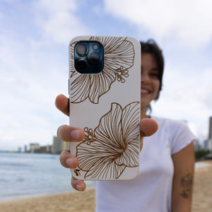 Hibiscus Wood Phone Case