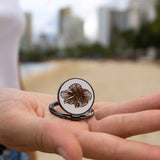 Hibiscus Wood Ring Phone Grip