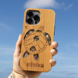 eco friendly wood phone case turtle design