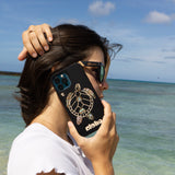 Honu Aloha Wood Phone Case with Abalone Shells