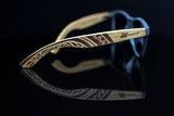 Black Sand Eco Friendly Sunglasses with Yellow Mirror Polarized Lens