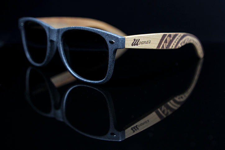 Black Sand Eco Friendly Sunglasses with Silver Mirror Polarized Lens