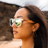 polarized yellow mirror lens glasses for women