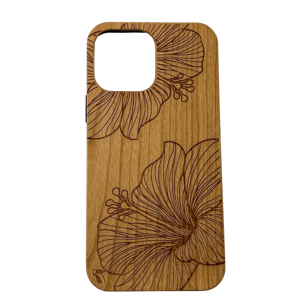 Hibiscus Wood Phone Case
