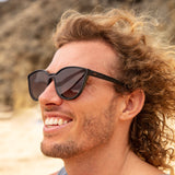 mens cat eye sunglasses black frame slim design