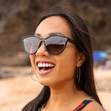 womens cat eye wood sunglasses  with polarized lens
