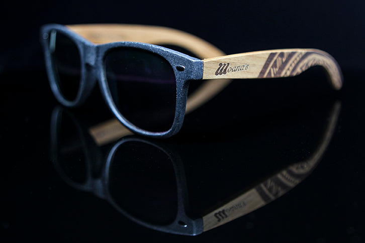 Black Sand Eco Friendly Sunglasses with Pink Mirror Polarized Lens