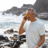 Sunrise Pāua Wood Sunglasses with Abalone Shell