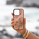 Pink Hibiscus with Abalone Shells Phone Case