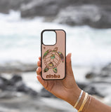 Pink Sea Turtle Phone Case with Abalone Shells