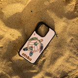 Pink Sea Turtle Phone Case with Abalone Shells