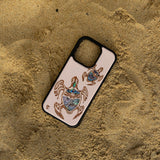 Pink Tribal Turtle Phone Case with Abalone Shells