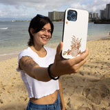 hawaii inspired white wood phone case