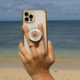 Hibiscus Rounded Wood Phone Grip
