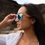 wheat straw eco-friendly sunglasses for women with polarized mirror lens 