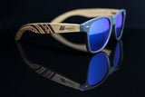 Black Sand Eco Friendly Sunglasses with Blue Mirror Polarized Lens