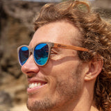 mens sunglasses sustainable compostable eco friendly wood sunglasses made from cherry wood 